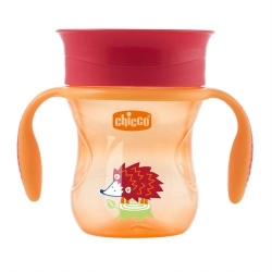 Chicco Kubek niekapek 360° do nauki picia 12m+ Pomarańczowy